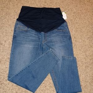 Time and Tru Women's Maternity 5 Pocket Skinny Blue Jean Pants